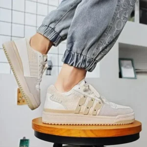 Fashionfunia Men'S Fashion Retro Stripe Color Block Sneakers