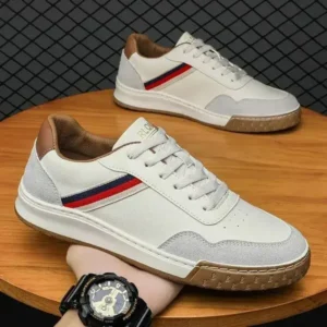 Fashionfunia Men'S Casual Breathable Color Block Pu Sneakers