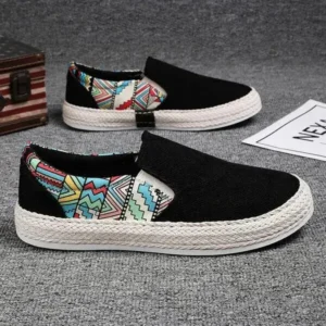 Fashionfunia Men Fashion Color Matching Breathable Canvas Flats Shoes