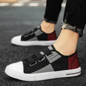 Fashionfunia Men Fashion Color Matching Low Top Flat Canvas Shoes