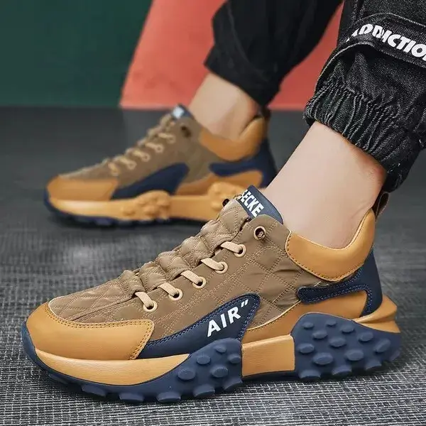 Fashionfunia Men Spring Autumn Fashion Casual Colorblock Letter Breathable Rubber Platform Shoes Sneakers