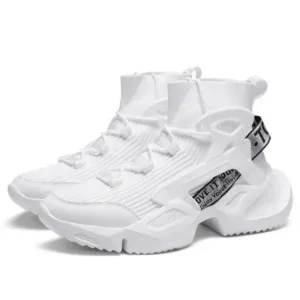 Fashionfunia Men'S Fashion Platform White High Top Sneakers