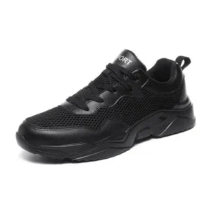 Fashionfunia Men Fashion Pu Mesh Breathable Sneakers