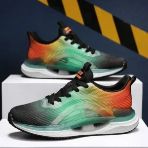 Fashionfunia Men'S Fashion Shoes Soft Mesh Breathable Color Block Sneakers