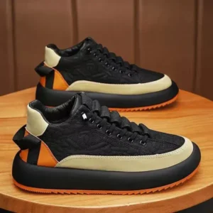 Fashionfunia Men Casual Color-Block Thick-Soled High-Top Sneakers