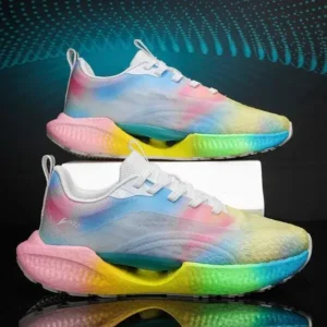 Fashionfunia Men'S Casual Gradient Color Shock-Absorbing Track And Field Racing Running Sneakers