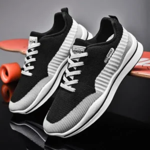 Fashionfunia Men'S Casual Color-Block Mesh Breathable Soft-Soled Sneakers