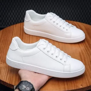 Fashionfunia Men'S Fashion Simple Solid Color Breathable Pu Shoes