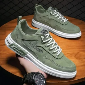 Fashionfunia Men Fashion Breathable Lightweight Non-Slip Large Size Canvas Sneakers