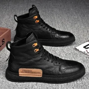 Fashionfunia Men'S Fashion Label Pu High Top Sneakers