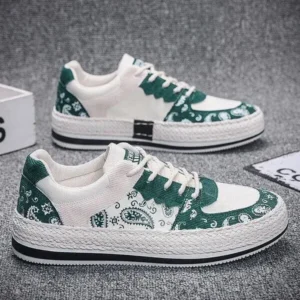 Fashionfunia Men Fashion Cashew Flower Printed Canvas Sneakers