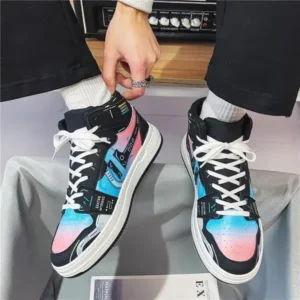 Fashionfunia Men'S Fashion Color Matching Breathable High Top Sneakers