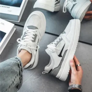 Fashionfunia Men'S Fashion Color Matching Breathable Pu Sports Shoes