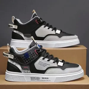 Fashionfunia Men'S Fashion High Top Color Block Sneakers