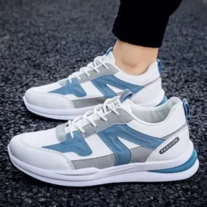 Fashionfunia Men'S Casual Breathable Color Block Pu Sneakers