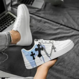 Fashionfunia Men'S Fashion Cross Pattern Breathable Sneakers