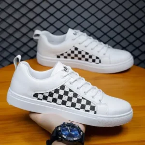 Fashionfunia Men'S Fashion Plaid Breathable Sneakers