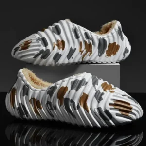 Fashionfunia Men'S Fashion Camouflage Coconut Shape Fleece Warm Plush Shoes